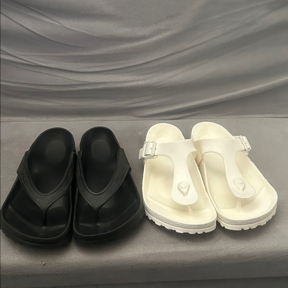 Birkenstock  Black and White Sandals. Lot of 2.  Size 38. Excellent condition